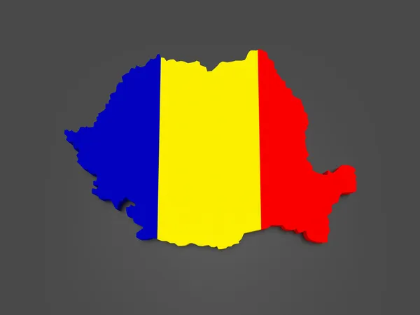 Driedimensionale kaart van Roemenië. — Stockfoto