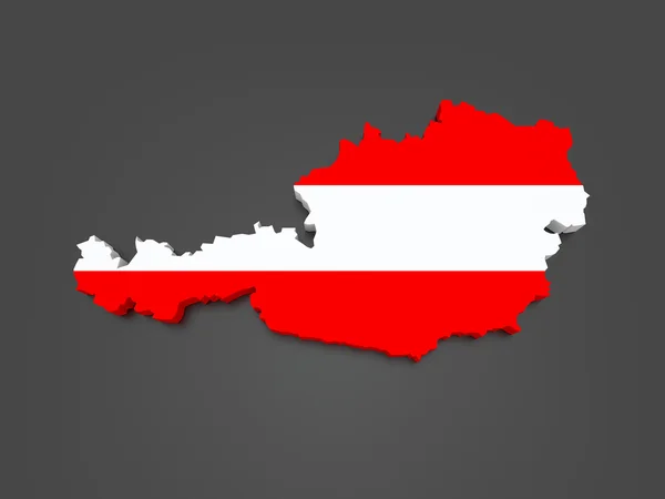 Three-dimensional map of Austria — Stock Photo, Image