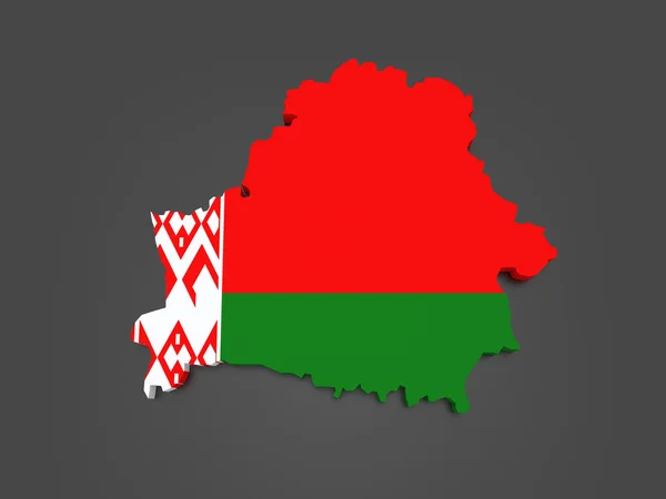 Three-dimensional map of Belarus — Stock Photo, Image