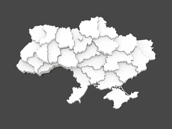 Three-dimensional map of Ukraine. — Stock Photo, Image