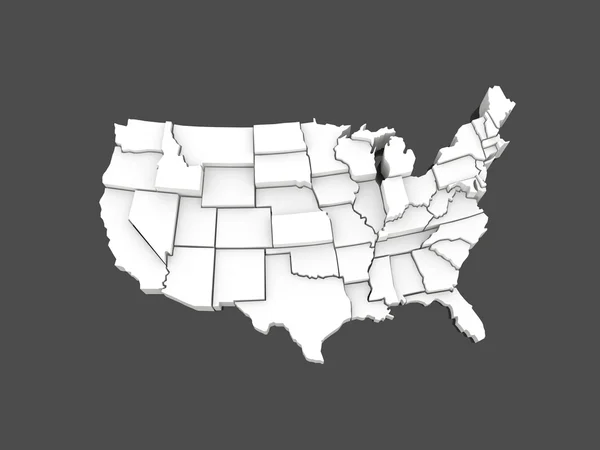 Three-dimensional map of USA — Stock Photo, Image