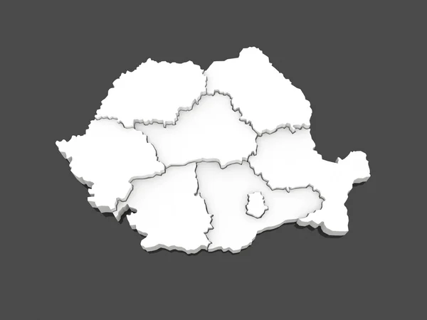 Three-dimensional map of Romania. — Stock Photo, Image