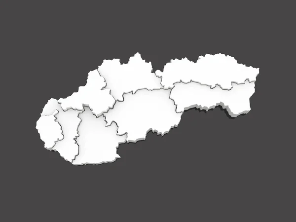 Mapa tridimensional de Eslovaquia . —  Fotos de Stock