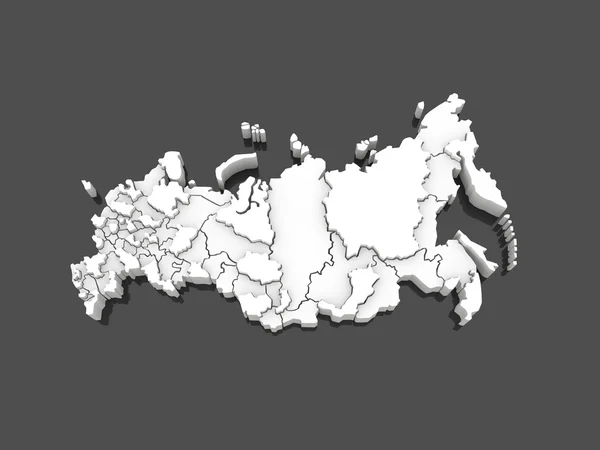 Three-dimensional map of Russia — Stock Photo, Image