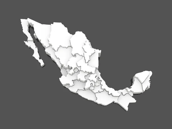 Three-dimensional map of Mexico. — Stock Photo, Image