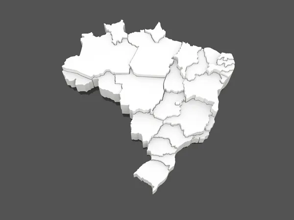 Mappa tridimensionale del Brasile . — Foto Stock