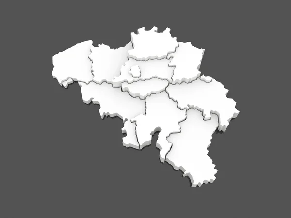 Тривимірна мапу Бельгії. — стокове фото