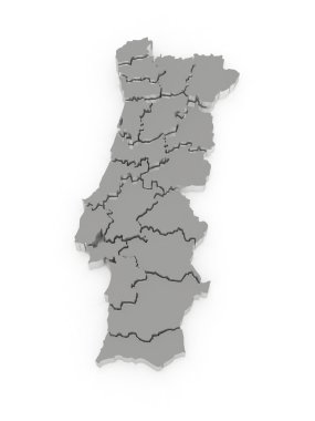 üç boyutlu harita Portekiz.