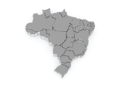 üç boyutlu harita Brezilya.