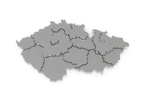 Üç boyutlu harita Çek Cumhuriyeti. — Stok fotoğraf