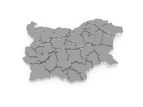 Trójwymiarowa mapa Bułgarii. — Zdjęcie stockowe