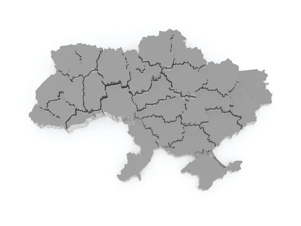 Three-dimensional map of Ukraine. — Stock Photo, Image