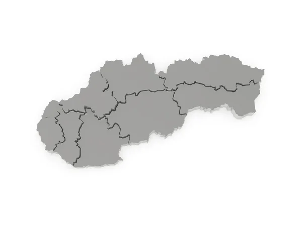 Three-dimensional map of Slovakia. — Stock Photo, Image