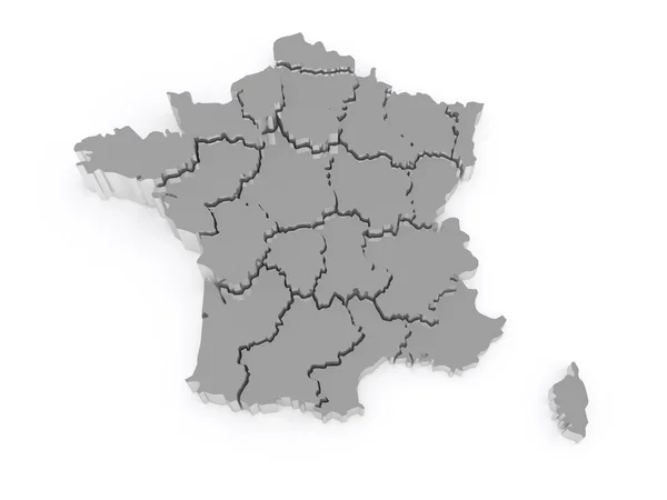 Three-dimensional map of France. — Stock Photo, Image