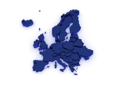 Avrupa'nın üç boyutlu harita