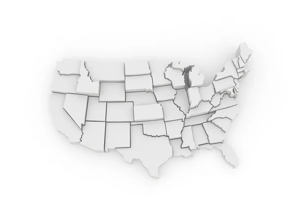 Mapa tridimensional dos EUA — Fotografia de Stock