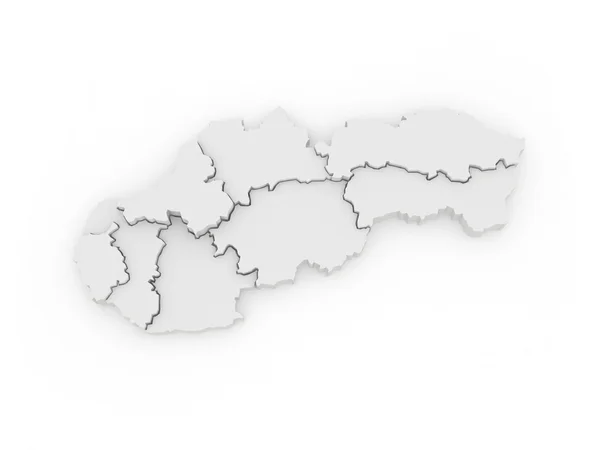 Üç boyutlu Slovakya Haritası. — Stok fotoğraf