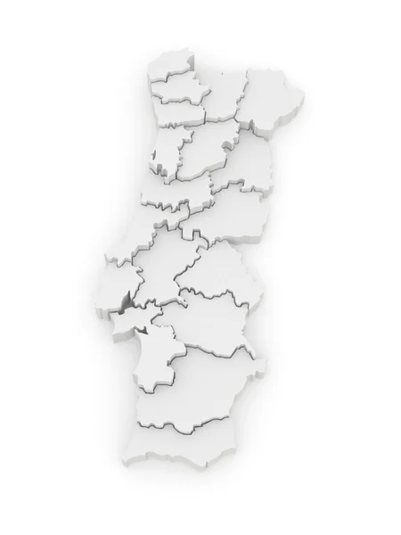 Three-dimensional map of Portugal. — Stock Photo, Image