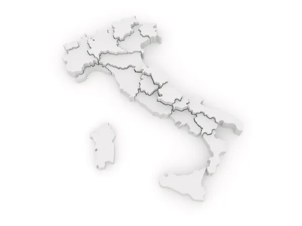 Three-dimensional map of Italy — Stock Photo, Image