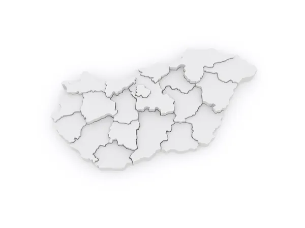Mappa tridimensionale dell'Ungheria . — Foto Stock