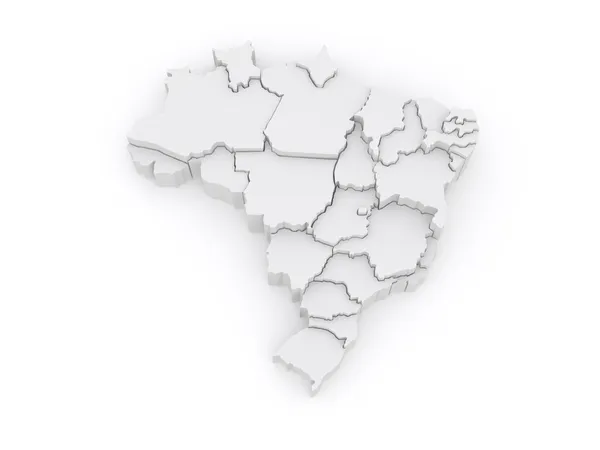 Three-dimensional map of Brazil. — Stock Photo, Image