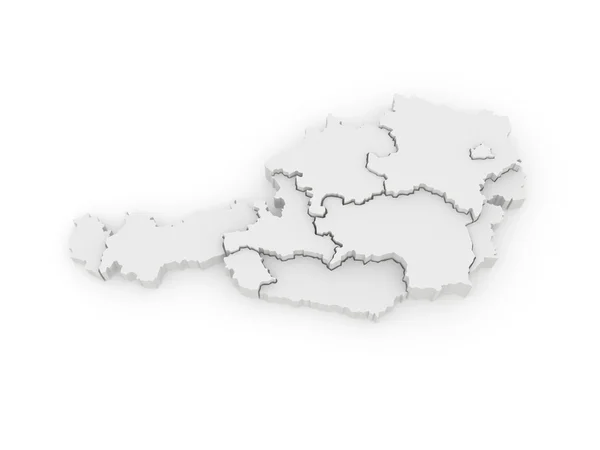 Three-dimensional map of Austria — Stock Photo, Image