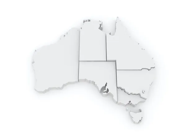 Trójwymiarowa Mapa Australii. — Zdjęcie stockowe