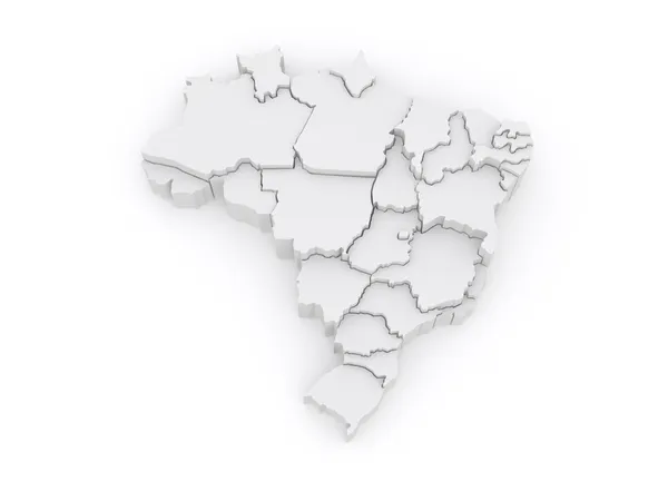 Trójwymiarowa mapa Brazylia. Obrazy Stockowe bez tantiem