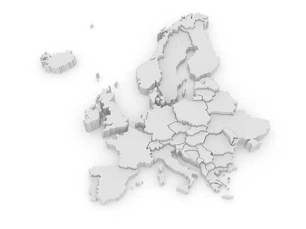 Three-dimensional map of Europe — Stock Photo, Image