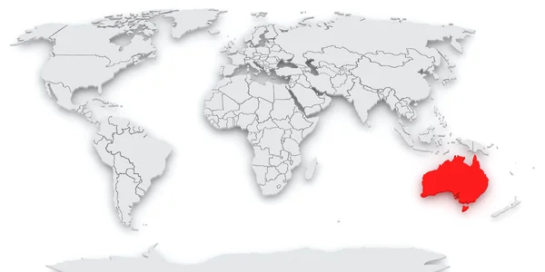 Mappa del mondo. Australia . — Foto Stock