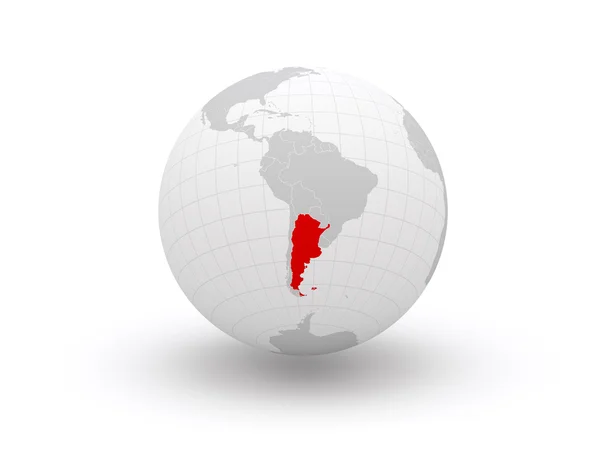 Globus. 3d. Argentinien. — Stockfoto
