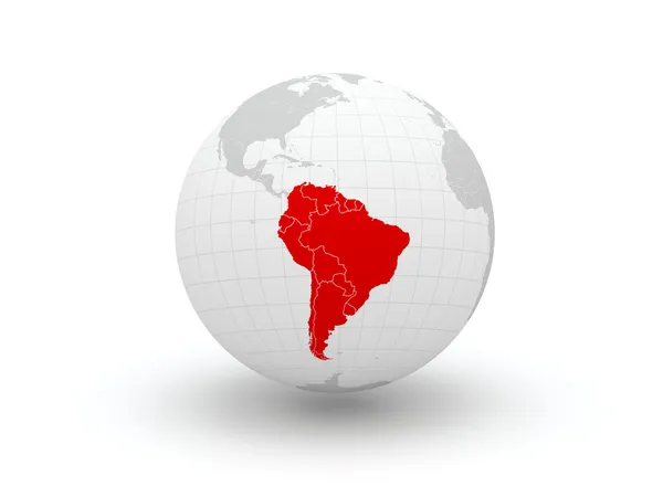 Globo. 3d. América do Sul . — Fotografia de Stock