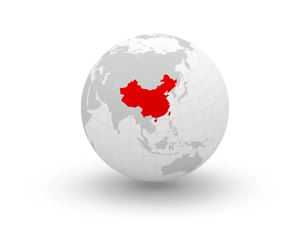 Globo. 3d. Cina . — Foto Stock