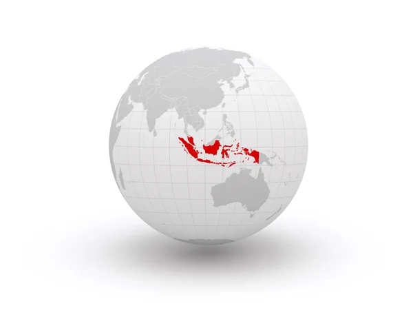 Globe. 3D. Indonesië. — Stockfoto