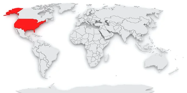 세계의 지도입니다. 미국 — 스톡 사진
