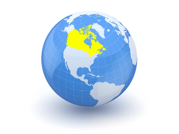 Globe. 3D. Kanada. — Stockfoto