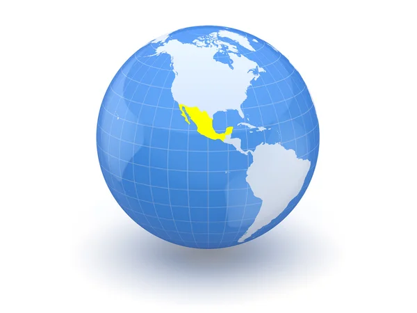 Globe. 3D. Mexico. — Stockfoto