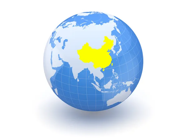 Globe. 3D. China. — Stockfoto