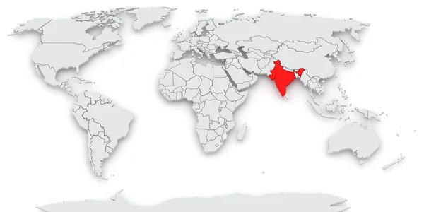 Mappa del mondo. India . — Foto Stock