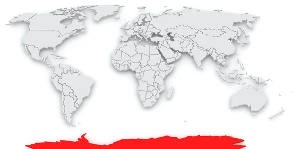 Dünya haritası. Antarktika . — Stok fotoğraf