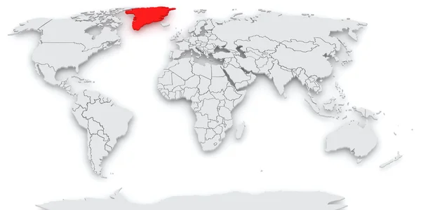 Mapa świata. Grenlandia. — Zdjęcie stockowe