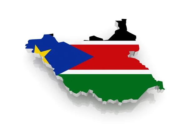 Карта Південного Судану — стокове фото