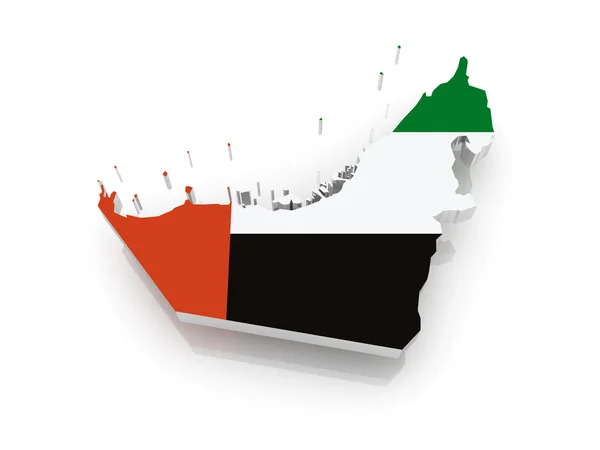 Карта Объединенных Арабских Эмиратов (ОАЭ) ). — стоковое фото