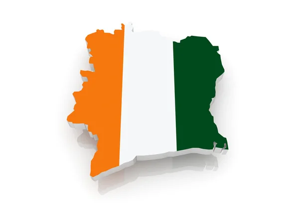 La carte de Côte d'Ivoire — Photo