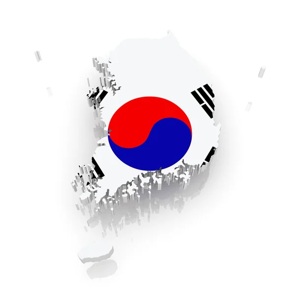 Harta Coreei de Sud — Fotografie, imagine de stoc