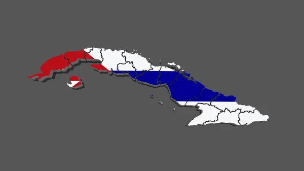 El mapa de Cuba —  Fotos de Stock