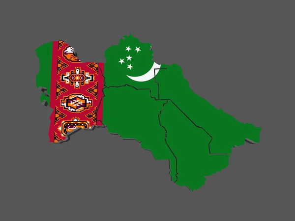 Mapa Turkmenistánu — Stock fotografie