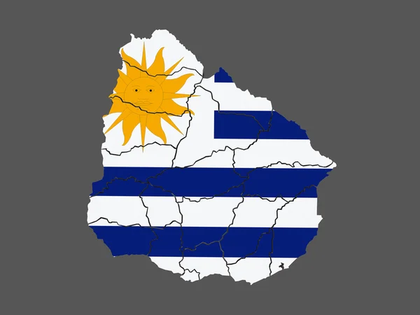 Kaart van uruguay — Stockfoto