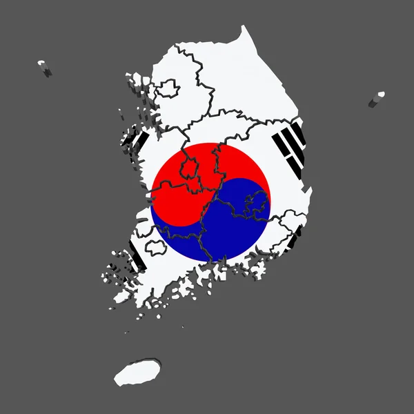 Kart over Sør-Korea – stockfoto