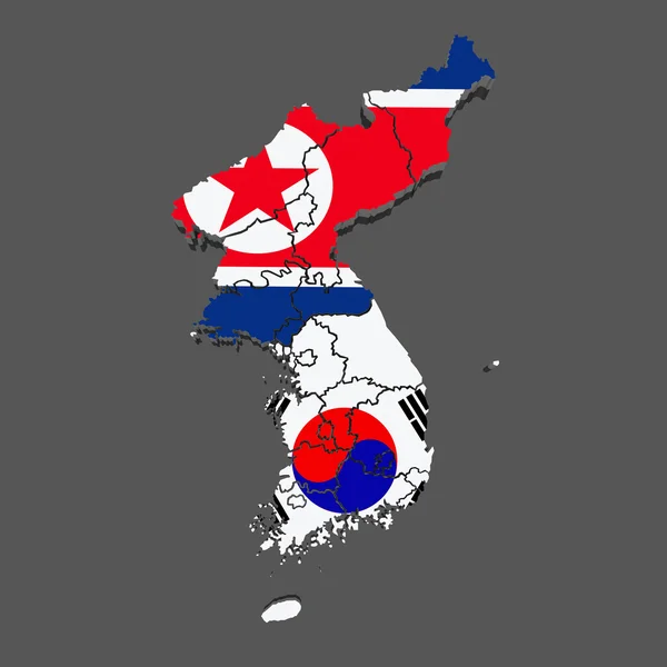 Мапа Південної та Північної Кореї — стокове фото